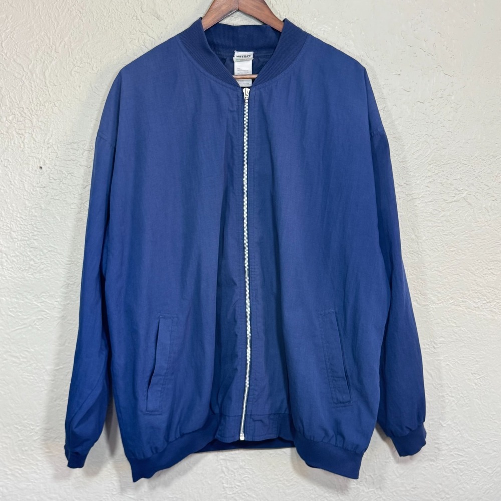 Vtg 90s Nitro Sportswear Jacket XXL Navy Full Zip Logo Patch Streetwear Grunge